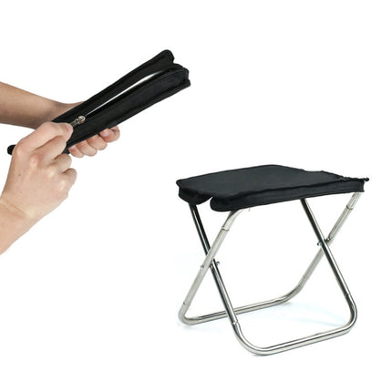 Outdoor Portable Handbag Folding Fishing Stool(Black)-garmade.com