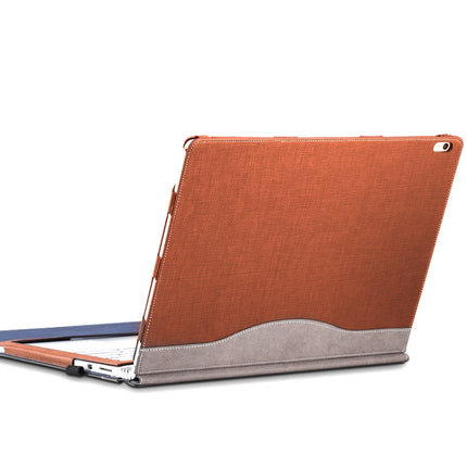 PU Leather Laptop Protective Sleeve For Microsoft Surface Book 1 13.5 inches(Business Brown)-garmade.com