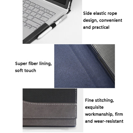 PU Leather Laptop Protective Sleeve For Microsoft Surface Book 1 13.5 inches(Gentleman Gray)-garmade.com