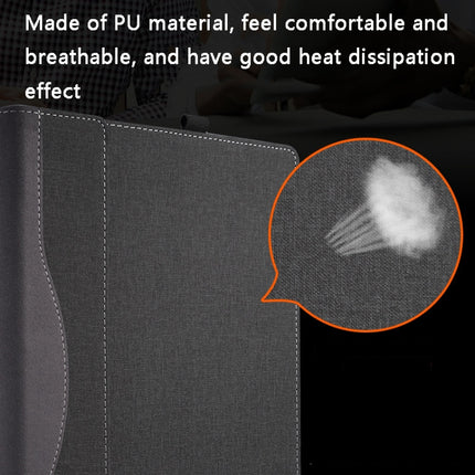 13.5 Inch Multifunctional PU Leather Laptop Sleeve For Microsoft Surface Laptop 1/2/3/4(Gentleman Gray)-garmade.com