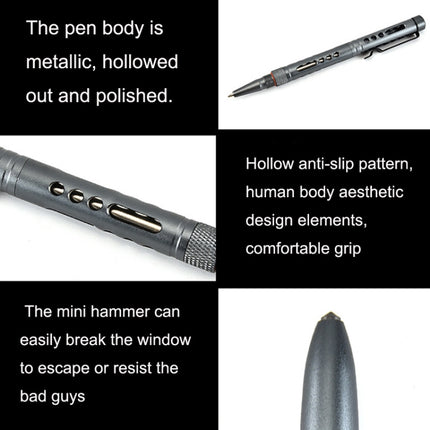 GB016 Aluminum Alloy Hollow Broken Window Survival Pen, Random Color Delivery-garmade.com