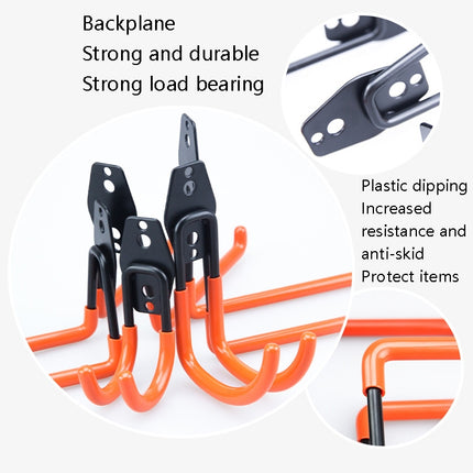 2 PCS 630 Medium Square Garage Hook Warehouse Storage Dip Metal Hook(Bright Orange)-garmade.com