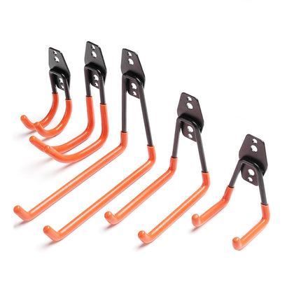 5 PCS/Set 630 Garage Hook Warehouse Storage Dip Metal Hook(Bright Orange)-garmade.com