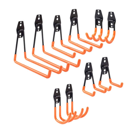 10 PCS/Set 630 Garage Hook Warehouse Storage Dip Metal Hook(Bright Orange)-garmade.com