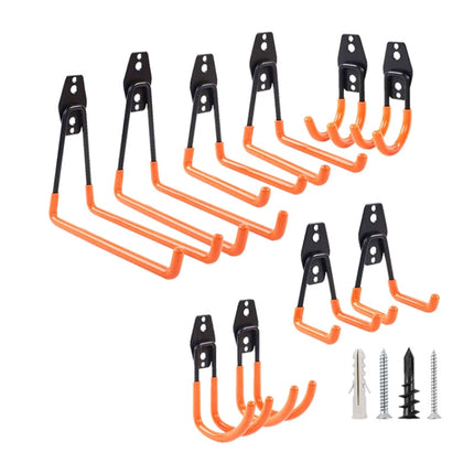 10 PCS/Set 630 Garage Hook Warehouse Storage Dip Metal Hook(Bright Orange)-garmade.com