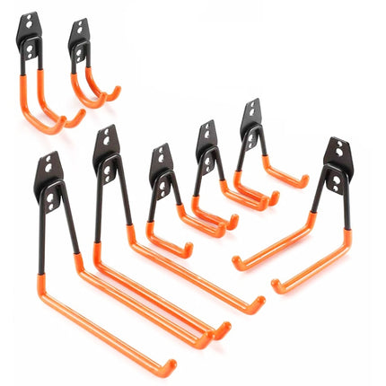 8 PCS/Set 630 Garage Hook Warehouse Storage Dip Metal Hook(Bright Orange)-garmade.com