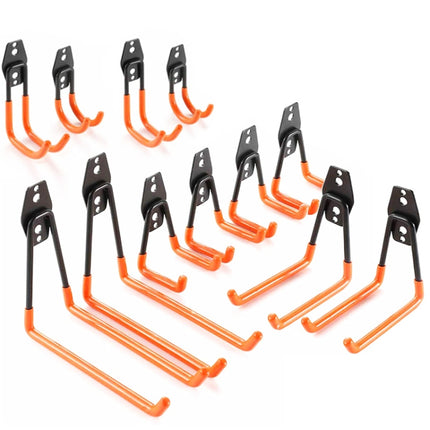 12 PCS/Set 630 Garage Hook Warehouse Storage Dip Metal Hook(Bright Orange)-garmade.com