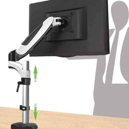 Gibbon Mounts Desktop Lifting Rotating Computer Monitor Stand, Specification Table Clip White GM112C-garmade.com