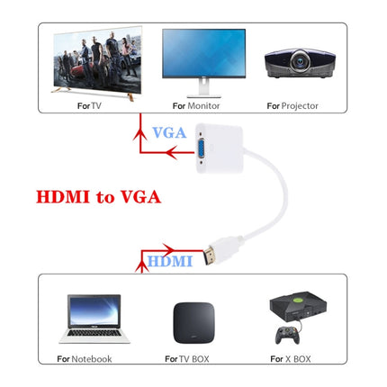 ZHQ008 HD HDMI To VGA Converter with Audio(Black)-garmade.com
