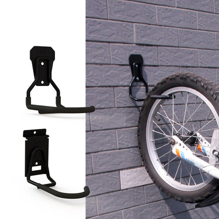 2 PCS Bicycle Hook Metal Wall Garage Bicycle Rack 830 On Wall(Black)-garmade.com