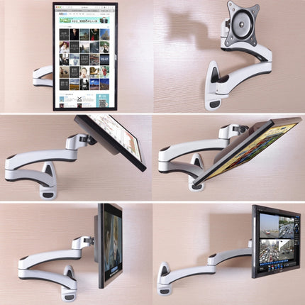 Gibbon Mounts FE112W Wall-Mounted Dual-Section Telescopic Monitor Stand(White)-garmade.com