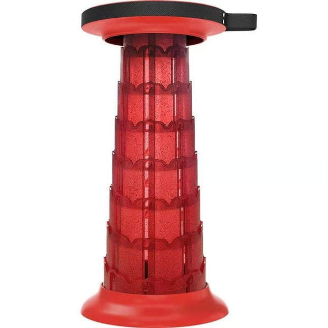 Outdoor Portable Lotus Heightened Folding Telescopic Stool(Red)-garmade.com