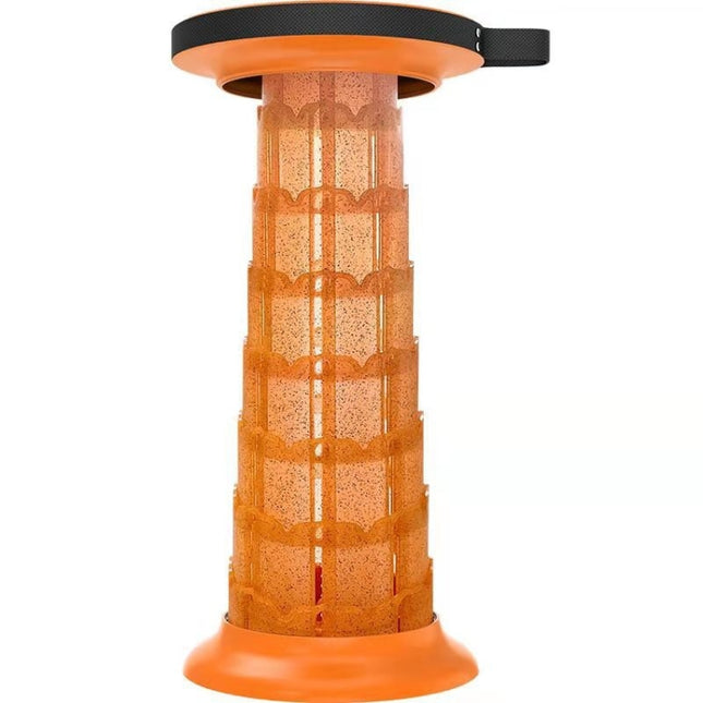 Outdoor Portable Lotus Heightened Folding Telescopic Stool(Orange)-garmade.com