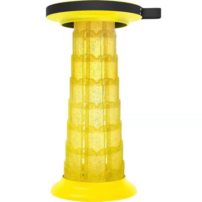 Outdoor Portable Lotus Heightened Folding Telescopic Stool(Yellow)-garmade.com