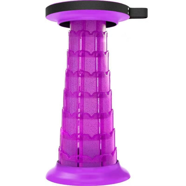 Outdoor Portable Lotus Heightened Folding Telescopic Stool(Purple)-garmade.com