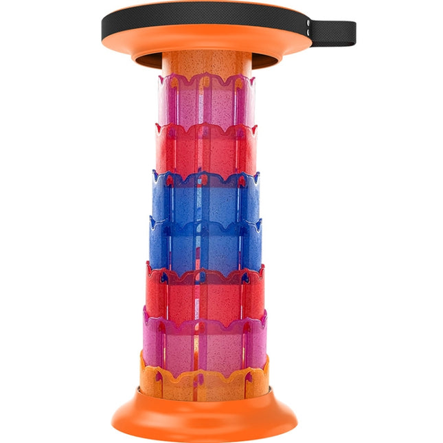 Outdoor Portable Lotus Heightened Folding Telescopic Stool(Shining Orange)-garmade.com