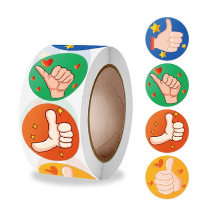 10 PCS Cartoon Thumbs Up Teacher Encouragement Label, Size: 2.5cm / 1 inch(K-119)-garmade.com