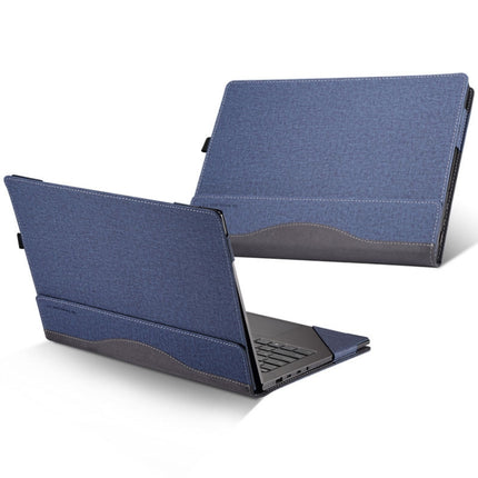 Laptop PU Leather Protective Case For IdeaPad C340 14 inch(Blue)-garmade.com