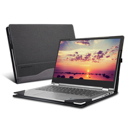 Laptop PU Leather Protective Case For IdeaPad C340 14 inch(Dark Gray)-garmade.com