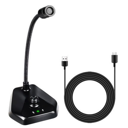 MI520 Desktop Computer Gooseneck Condenser Microphone USB Version without RGB Breathing Lamp-garmade.com