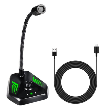 MI520 Desktop Computer Gooseneck Condenser Microphone USB Version with RGB Breathing Lamp-garmade.com