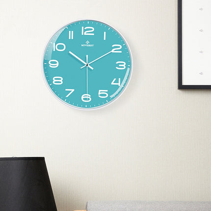 MOVEBEST 12 Inch Living Room Wall Clock Home Plastic Watch, Style: G2001 Black Surface Black Frame-garmade.com