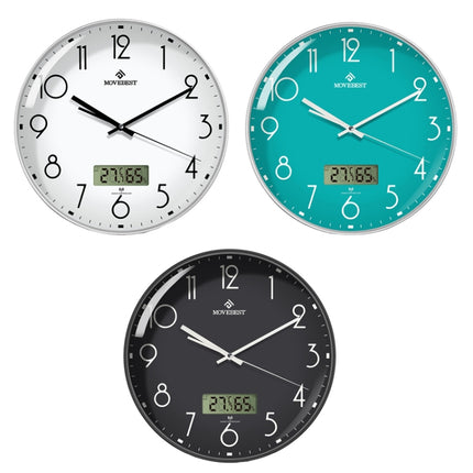 MOVEBEST 12 Inch Living Room Wall Clock Home Plastic Watch, Style: G2001-L White Surface White Frame-garmade.com