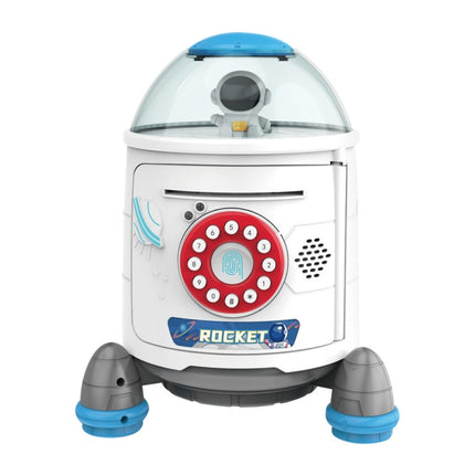 Fingerprint Password Rocket Piggy Bank Toy( White)-garmade.com