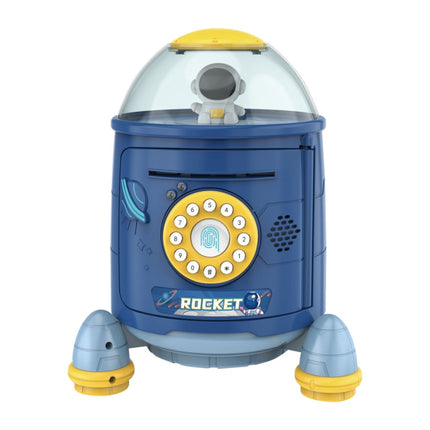 Fingerprint Password Rocket Piggy Bank Toy( Blue)-garmade.com