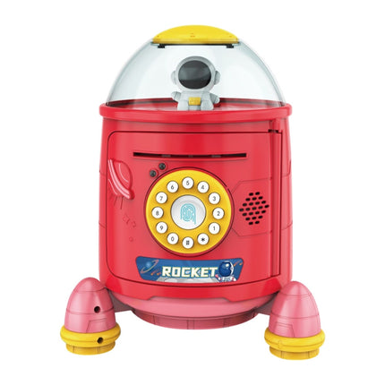 Fingerprint Password Rocket Piggy Bank Toy(Red)-garmade.com