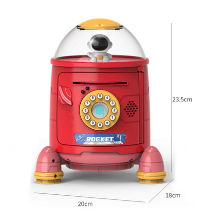 Fingerprint Password Rocket Piggy Bank Toy(Red)-garmade.com