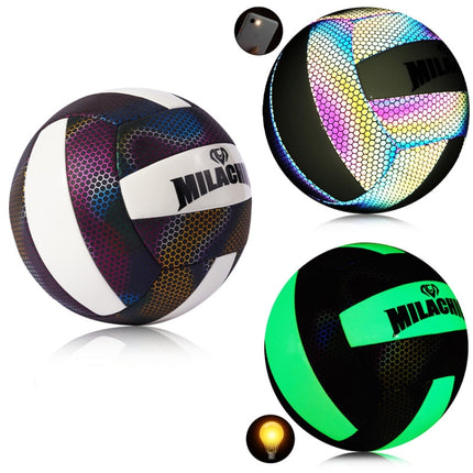 MILACHIC Fluorescent Volleyball No.5 PU Machine Stitched Volleyball(6930 Night Light )-garmade.com