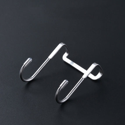 5 PCS S-Shaped Double Hook Stainless Steel Coat And Drawer Door Rear Hook(Stainless Steel Color)-garmade.com