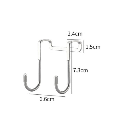 5 PCS S-Shaped Double Hook Stainless Steel Coat And Drawer Door Rear Hook(Stainless Steel Color)-garmade.com