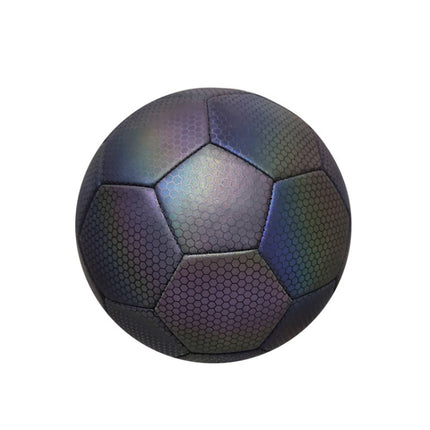 MILACHIC Night Light Football PU Opera Sewed School Training Football(No.5 Light Version Honeycomb Black 5062)-garmade.com