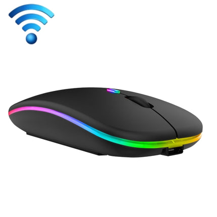 C7002 2400DPI 4 Keys Colorful Luminous Wireless Mouse, Color: 2.4G Black-garmade.com