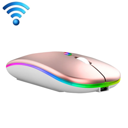 C7002 2400DPI 4 Keys Colorful Luminous Wireless Mouse, Color: Dual-modes Rose Gold-garmade.com