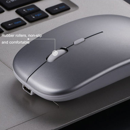 C7002 2400DPI 4 Keys Colorful Luminous Wireless Mouse, Color: Dual-modes Silver-garmade.com