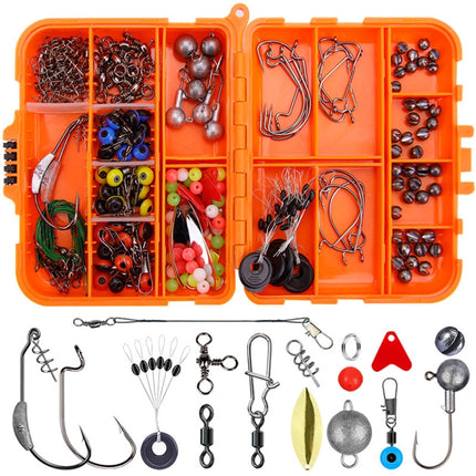 213 PCS / Set Road Squid Hook Accessories Set(026 Orange Box)-garmade.com