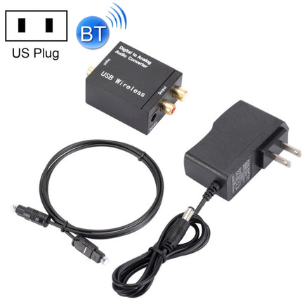 YP028 Bluetooth Digital To Analog Audio Converter, Specification: Host+US Plug Power Adapter+Fiber Optic Cable-garmade.com