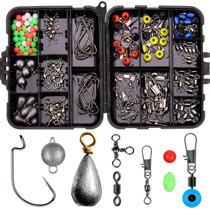 165 PCS / Set Road Squid Hook Accessories Set(026 Black Box)-garmade.com