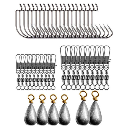 165 PCS / Set Road Squid Hook Accessories Set(026 Black Box)-garmade.com