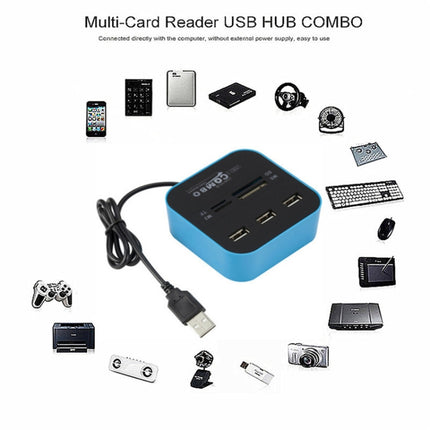 7 In 1 COMBO USB 2.0 HUB Reader(7-ports)-garmade.com
