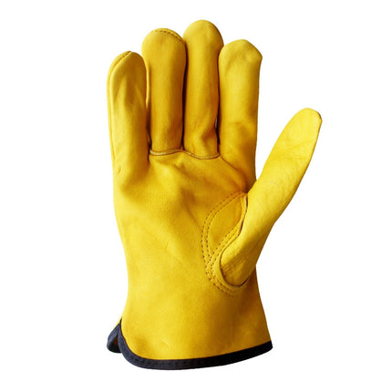 1 Pair JJ-1011 Genuine Leather Outdoor Wear-resistant Gardening Gloves, Size: M-garmade.com
