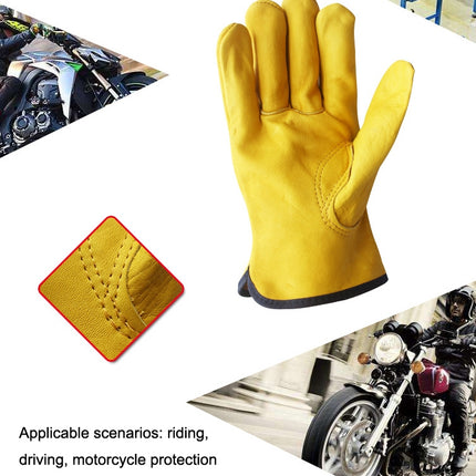 1 Pair JJ-1011 Genuine Leather Outdoor Wear-resistant Gardening Gloves, Size: M-garmade.com
