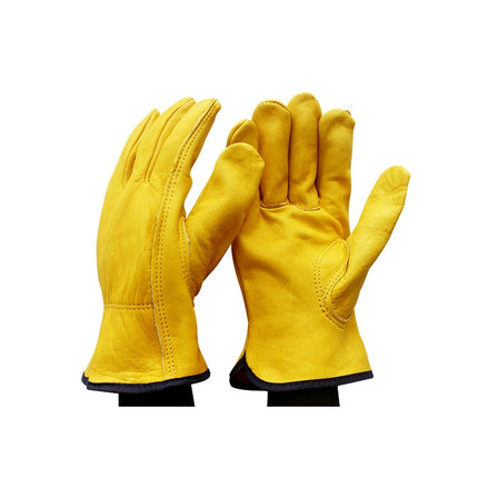 1 Pair JJ-1011 Genuine Leather Outdoor Wear-resistant Gardening Gloves, Size: L-garmade.com