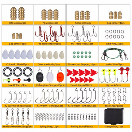 128 PCS / Set Road Squid Hook Accessories Set-garmade.com