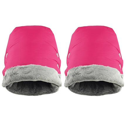 Baby Stroller Armrest Waterproof Warm Gloves(Pink)-garmade.com