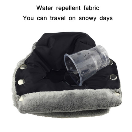 Baby Stroller Armrest Waterproof Warm Gloves(Black)-garmade.com