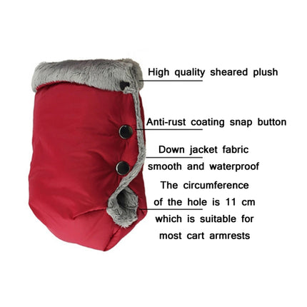 Baby Stroller Armrest Waterproof Warm Gloves(Coffee)-garmade.com